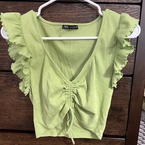 Zara green top